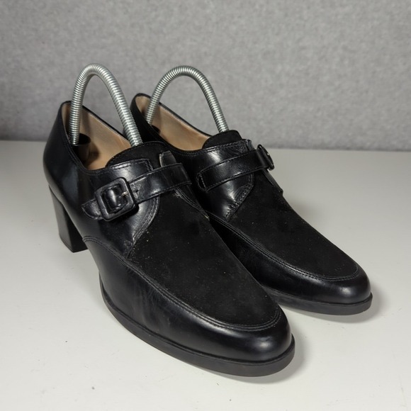 Enzo Angiolini 10M Black Chunky Heels Pump Shoes School‎ Girl Cosplay Mary Jane - Picture 1 of 9